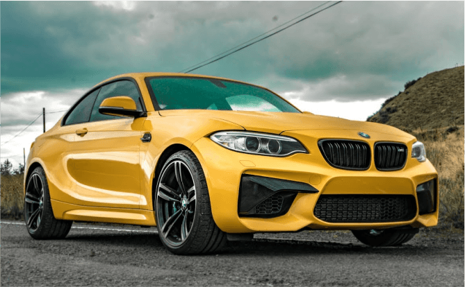 Yellow BMW M2 Car