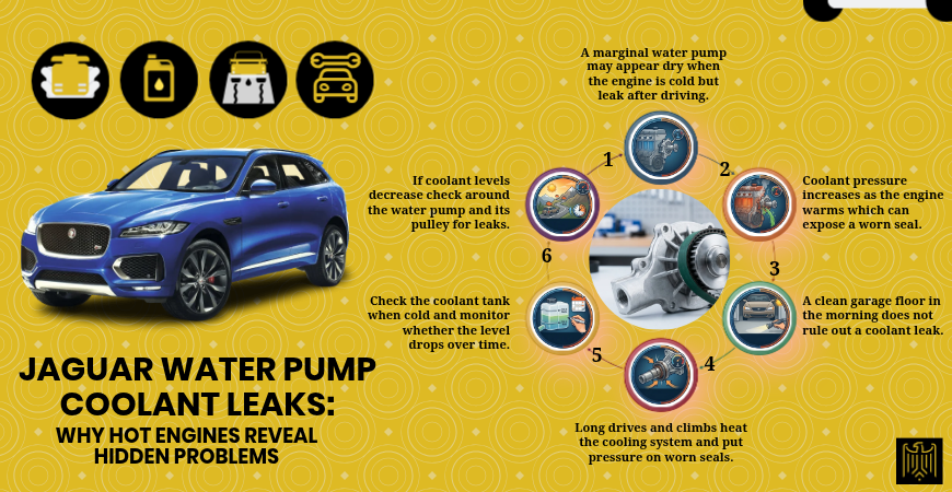 Jaguar Water Pump Coolant Leaks Why Hot Engines Reveal Hidden Problems